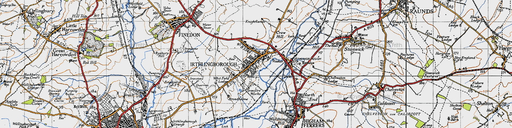 Old map of Irthlingborough in 1946