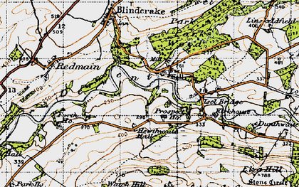 Old map of Isel in 1947