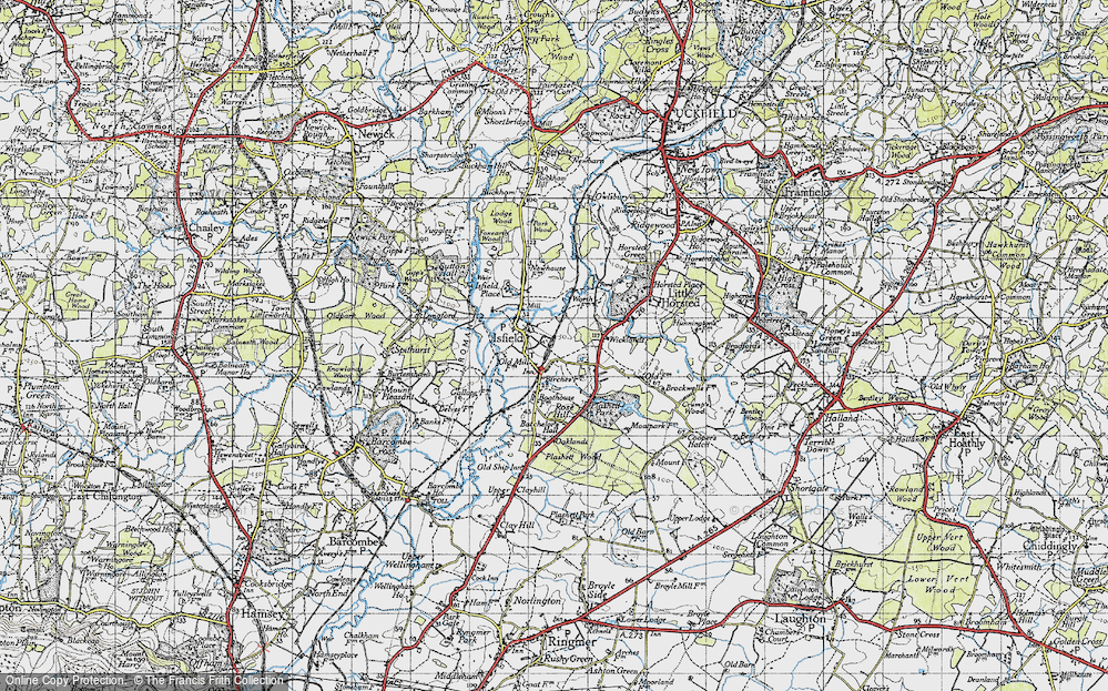 Old Map of Historic Map covering Lavender Line in 1940