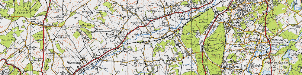 Old map of Isington in 1940