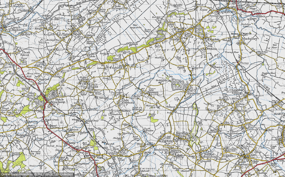 Old Map of Isle Brewers, 1945 in 1945