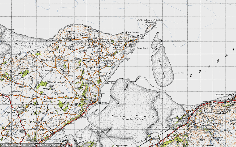 Old Map of isle of anglesey coastal path, 1947 in 1947