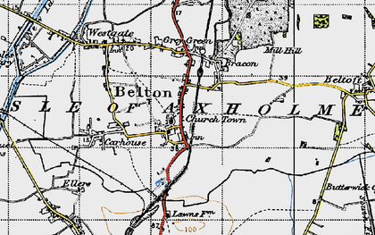 Old map of Isle of Axholme in 1947