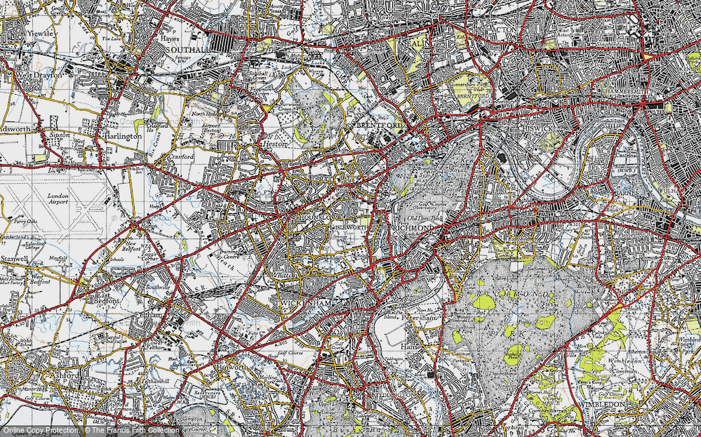 Old Map of Isleworth, 1945 in 1945