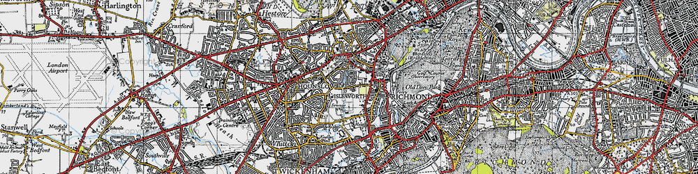 Old map of Isleworth in 1945