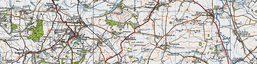 Old map of Isley Walton in 1946