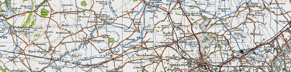 Old map of Isombridge in 1947