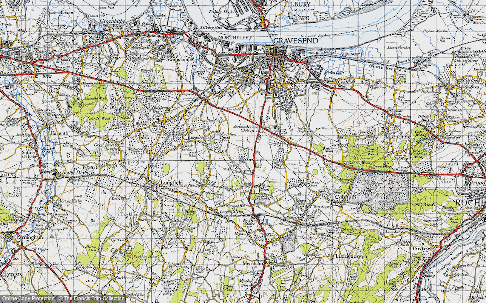 Old Map of Istead Rise, 1946 in 1946