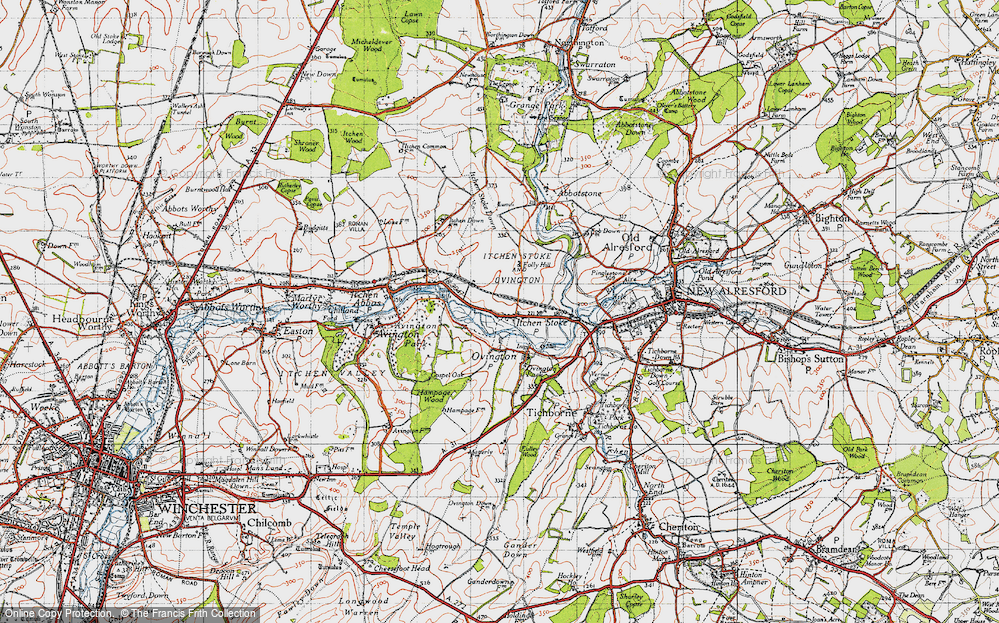 Old Map of Itchen Stoke, 1945 in 1945