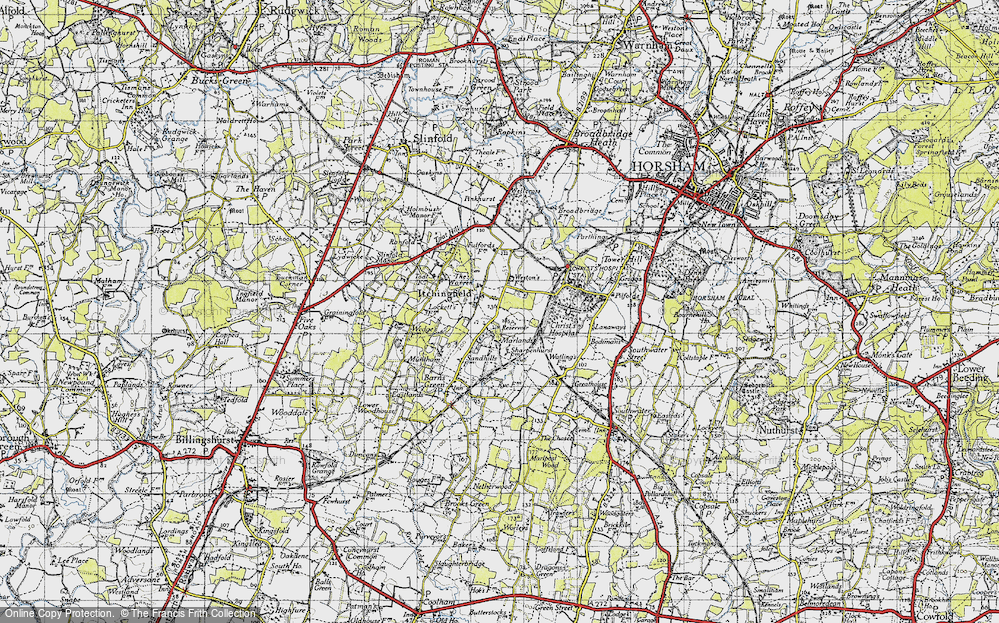 Old Map of Historic Map covering Toat Hill in 1940