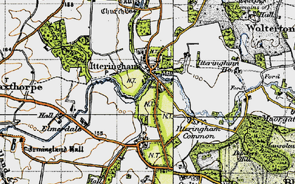 Old map of Itteringham in 1945