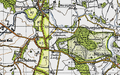Old map of Itteringham Common in 1945