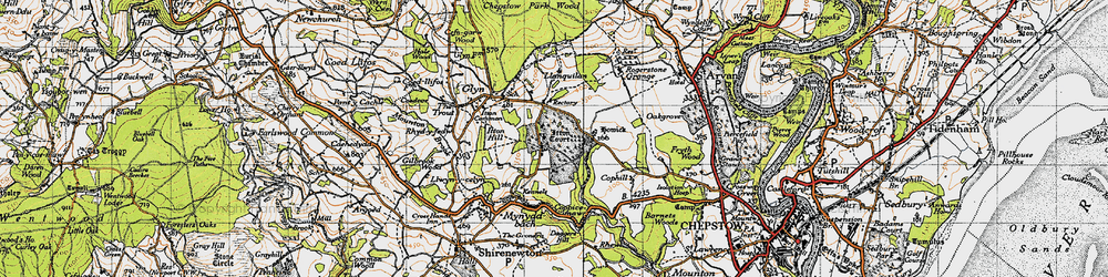 Old map of Itton in 1946