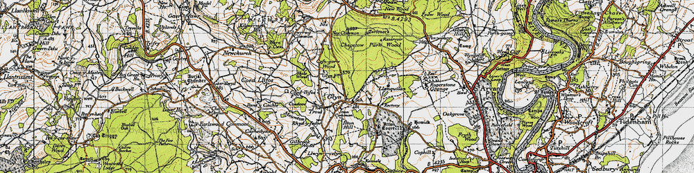 Old map of Itton Common in 1946
