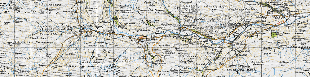 Old map of Ivelet in 1947