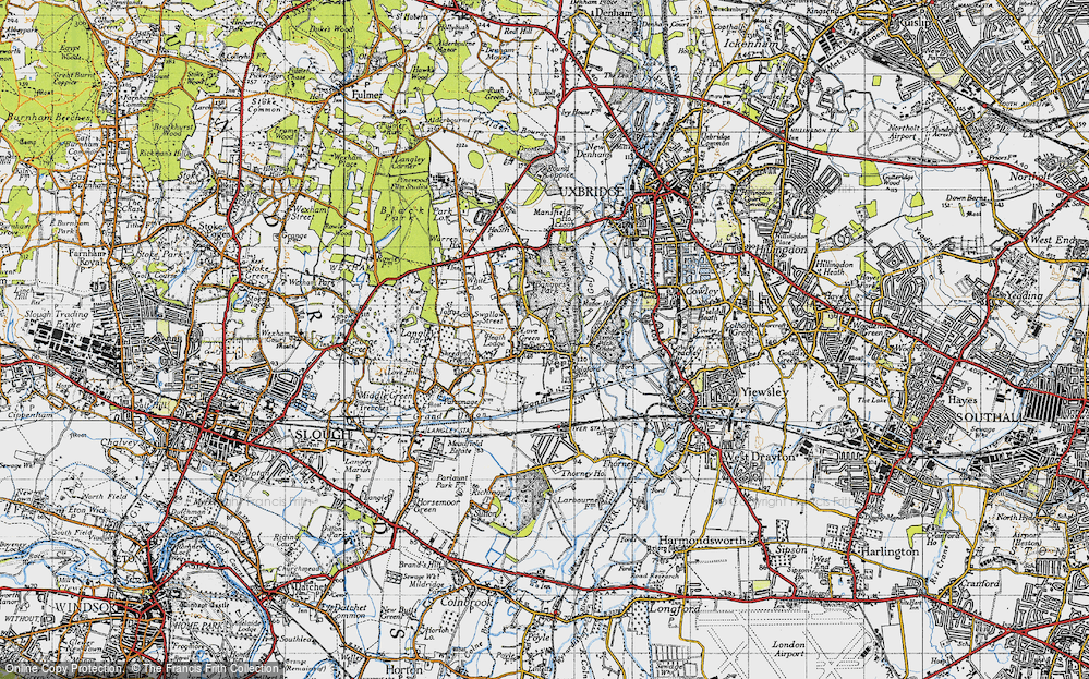 Old Map of Iver, 1945 in 1945