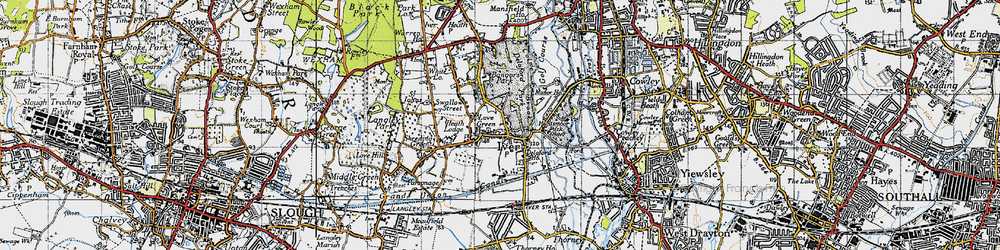 Old map of Iver in 1945