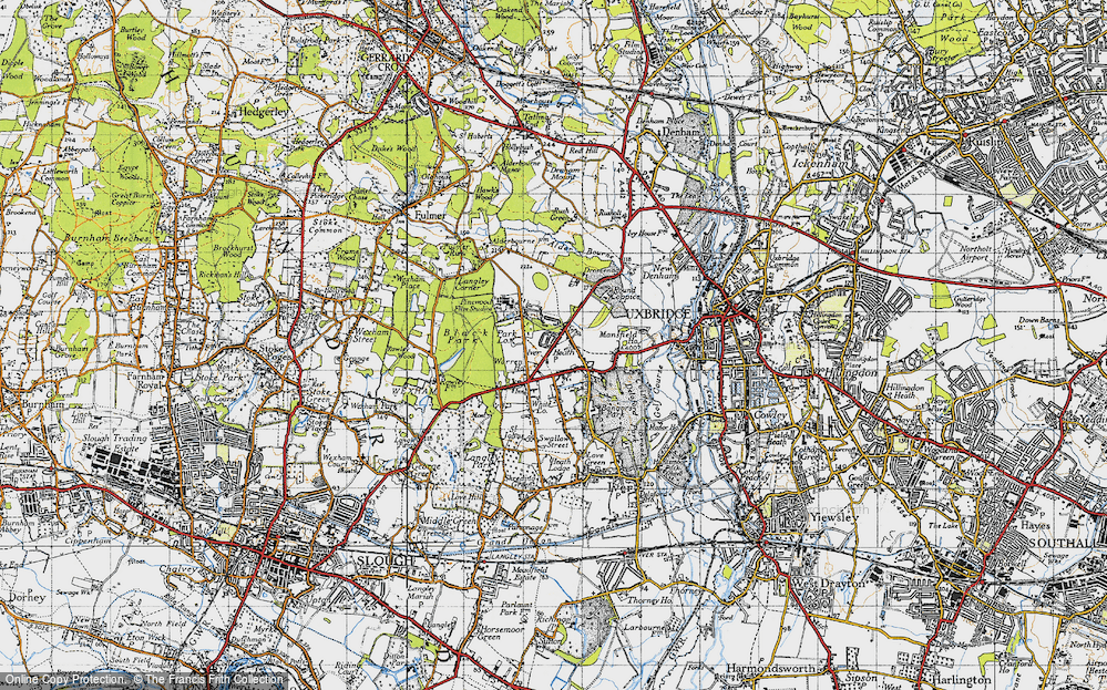 Old Map of Historic Map covering White Lo in 1945