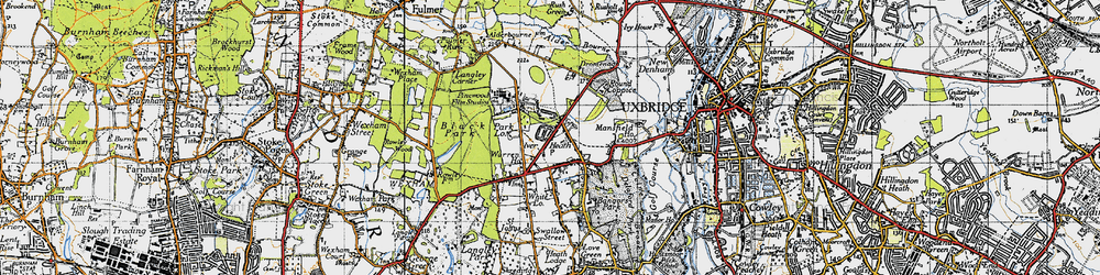 Old map of Iver Heath in 1945