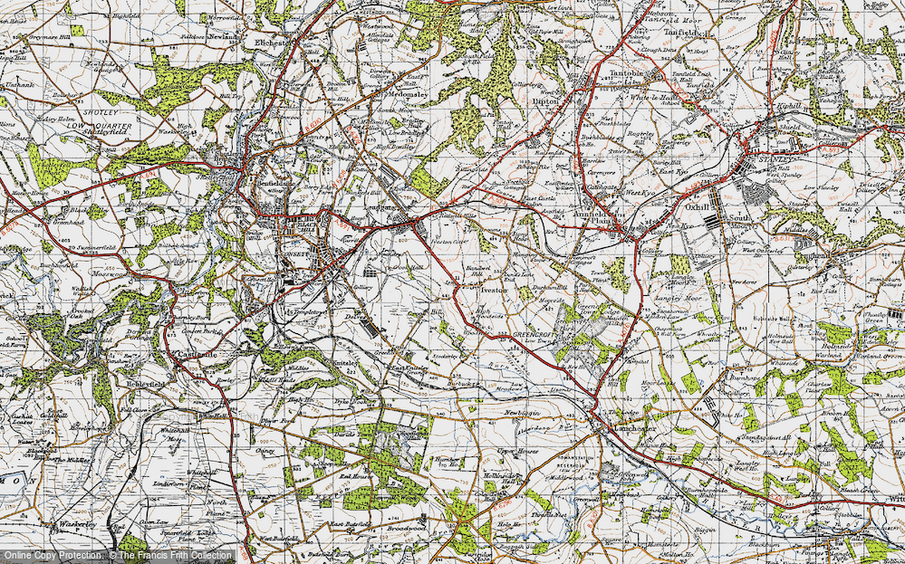 Old Map of Historic Map covering Woody Close in 1947