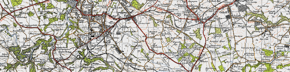 Old map of Iveston in 1947