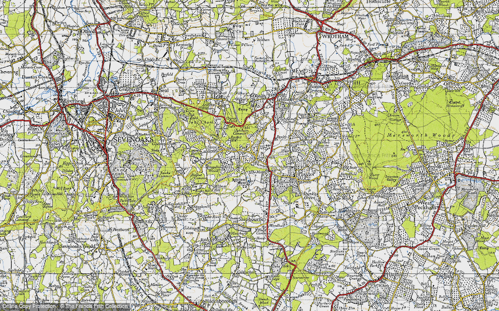 Old Map of Ivy Hatch, 1946 in 1946