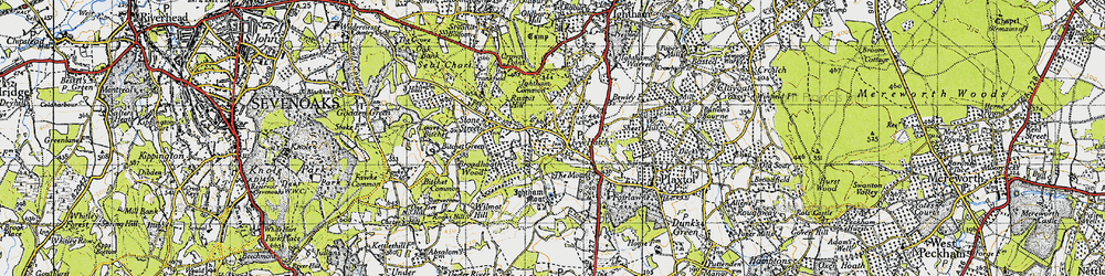 Old map of Ivy Hatch in 1946