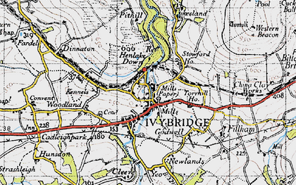 Old map of Ivybridge in 1946