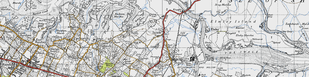 Old map of Iwade in 1946