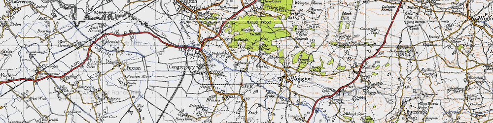 Old map of Urchinwood Manor in 1946