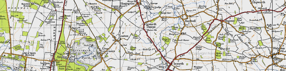 Old map of Black Bourn, The in 1946