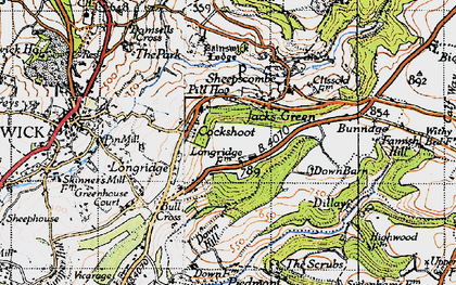 Old map of Painswick Lodge in 1946