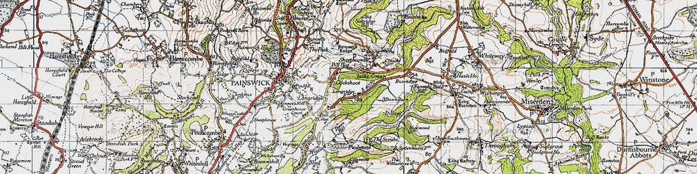Old map of Painswick Lodge in 1946