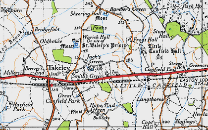 Old map of Jack's Green in 1946