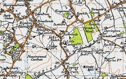 Old map of Jack's Hatch in 1946