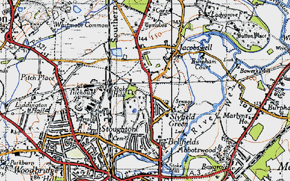 Old map of Jacobs Well in 1940