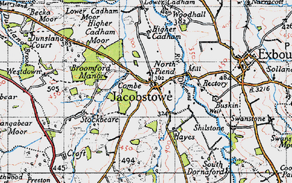 Old map of Jacobstowe in 1946