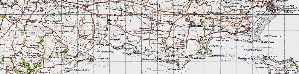 Old map of Jameston in 1946