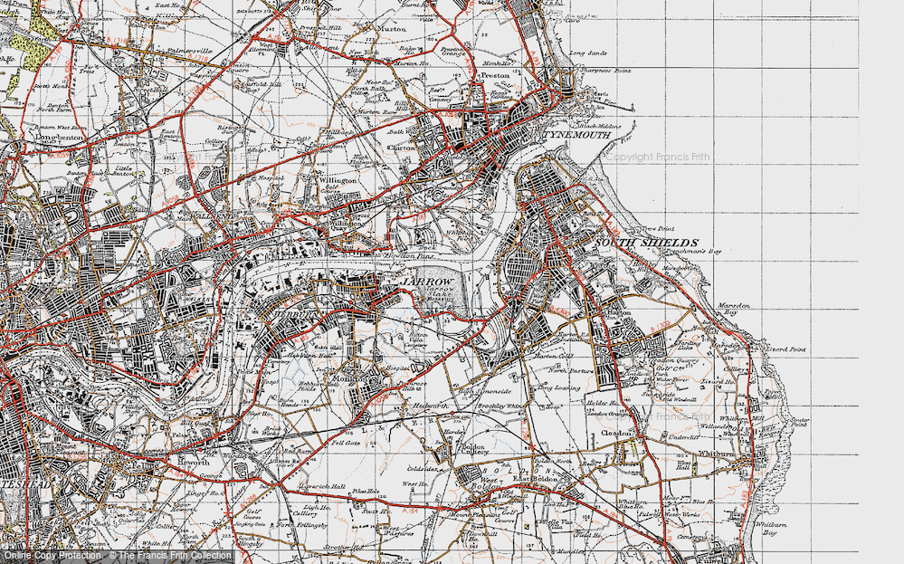 Old Ordnance Survey Map East Jarrow 1895 Tyneside Sheet 15 1913 