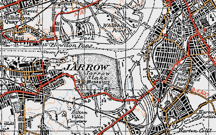 Old map of Jarrow in 1947