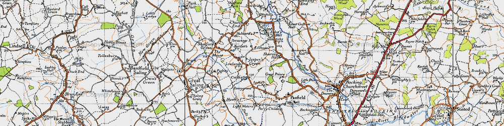 Old map of Jasper's Green in 1945