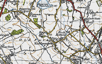 Old map of Jaw Hill in 1947