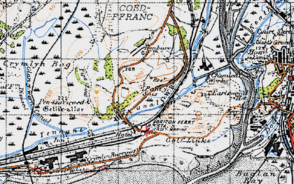 Old map of Crymlyn Burrows in 1947