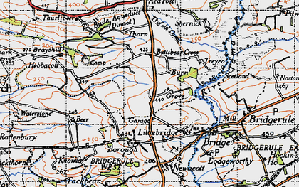 Old map of Jewell's Cross in 1946