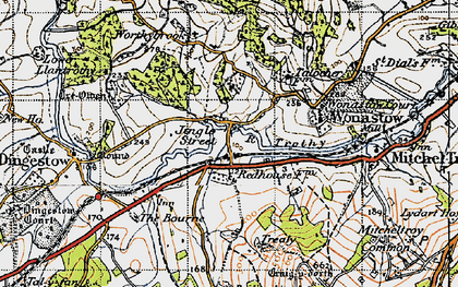 Old map of Wonastow in 1946