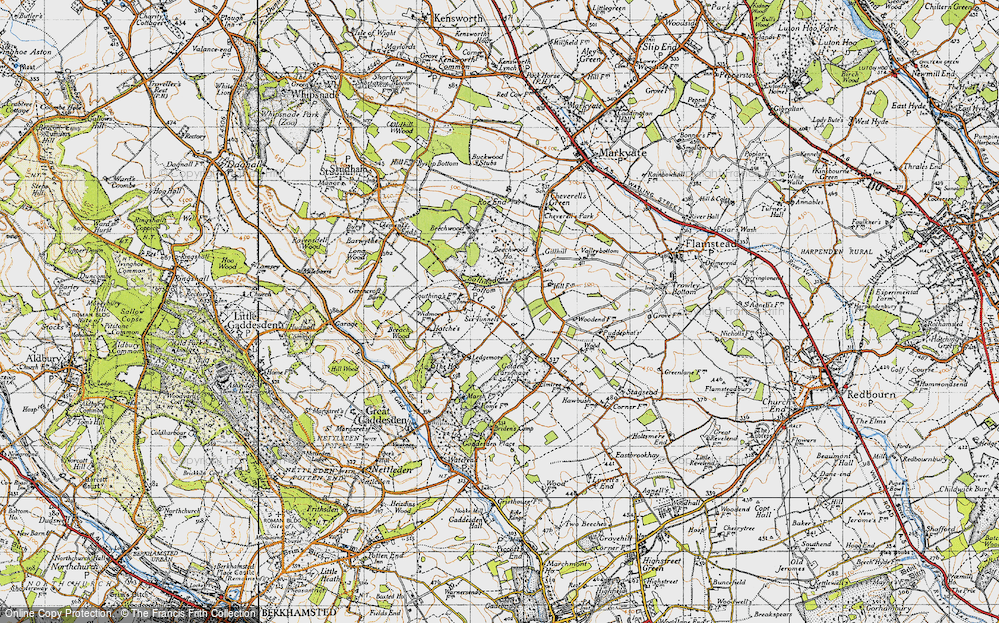 Old Map of Historic Map covering Gaddesden Row in 1946
