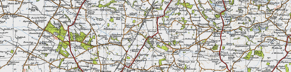 Old map of Jodrell Bank in 1947