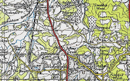 Old map of John's Cross in 1940