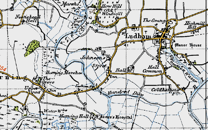 Old map of Horning Hall in 1945