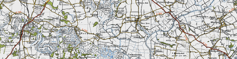 Old map of Horning Hall in 1945